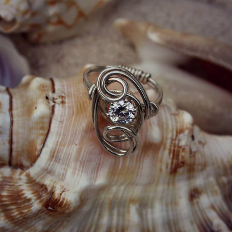 Einzigartiger Geburtsstein Ring | Silber Swirl Sterling Zirkonia Rechte Hand Versprechen Alltagskleidung Einzigartiger Geburtsstein Ring | Silber Swirl Sterling Zirkonia Rechte Hand Versprechen Alltagskleidung von dficreations