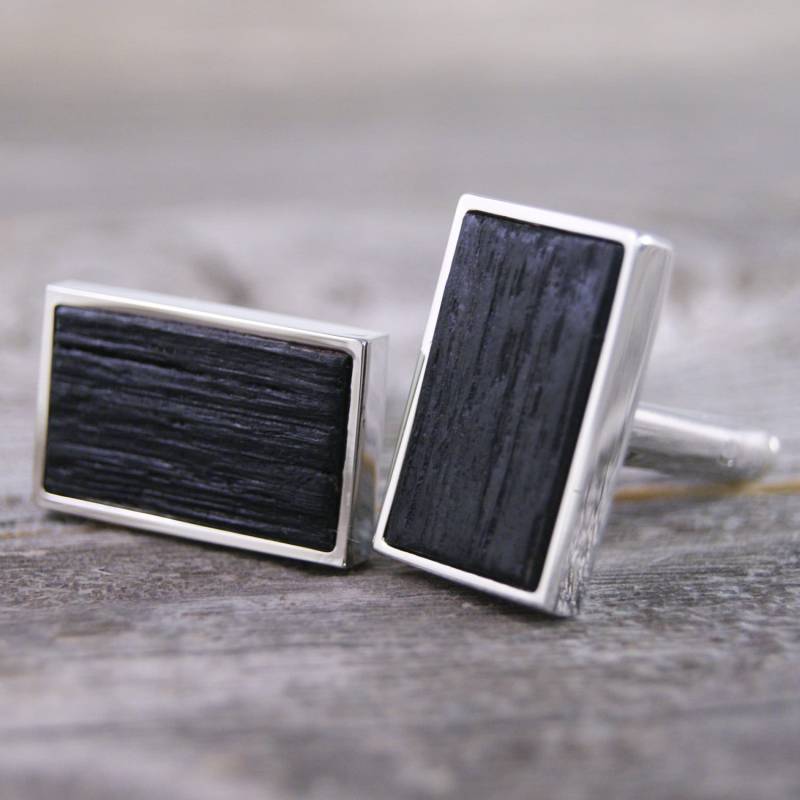 Handgefertigte Whiskey Barrel Manschettenknöpfe, Versilbert Handgefertigte Whiskey Barrel Manschettenknöpfe, Versilbert von dfuss