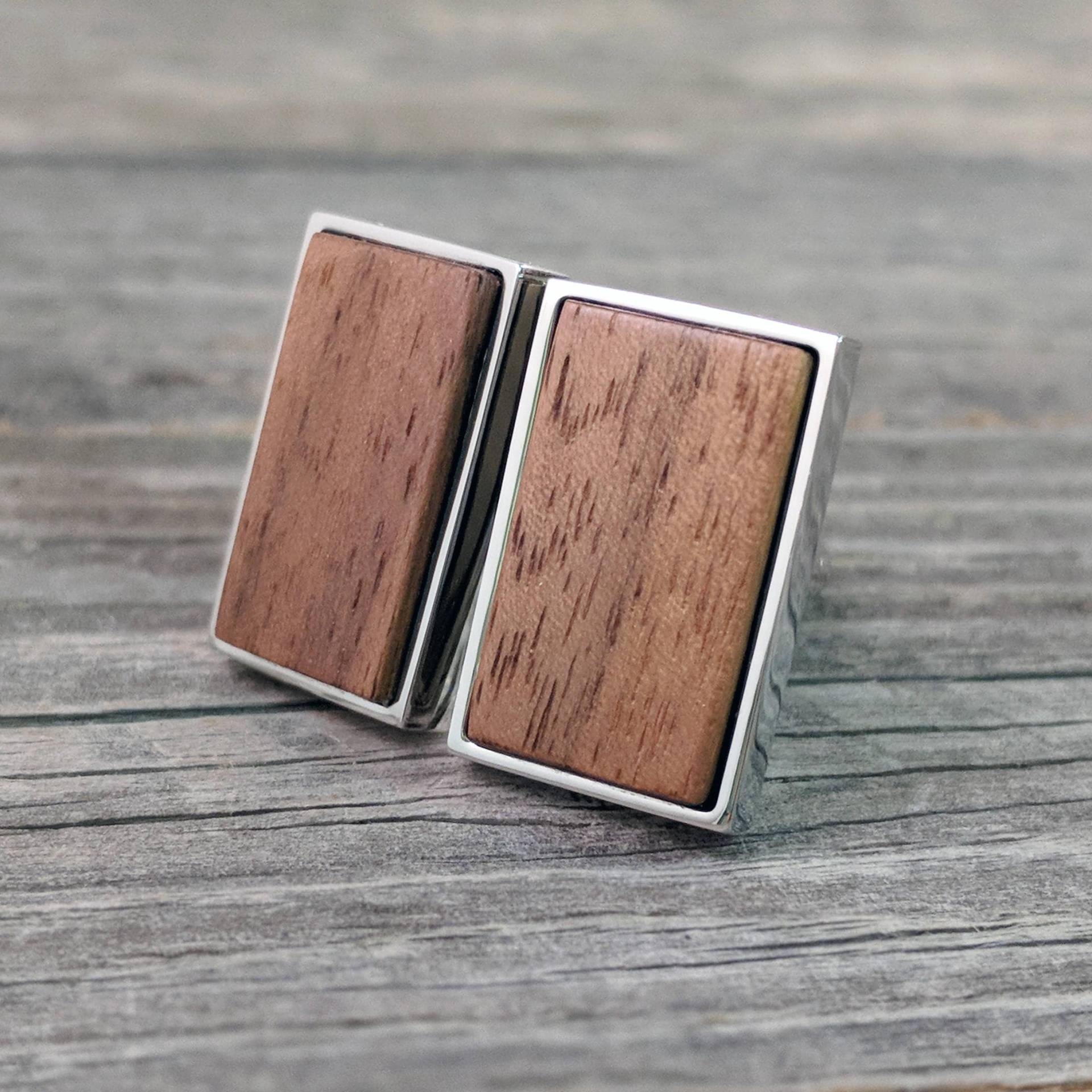 Manschettenknöpfe Aus Walnussholz - Silver Bezel Hochzeitsschmuck Manschettenknöpfe Aus Walnussholz - Silver Bezel Hochzeitsschmuck von dfuss