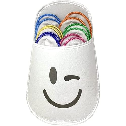 diMio Hausschuhe Set 13-TLG. Gr. 40/41-45/46 in bunten Farben mit weißer Aufbewahrungstasche von diMio