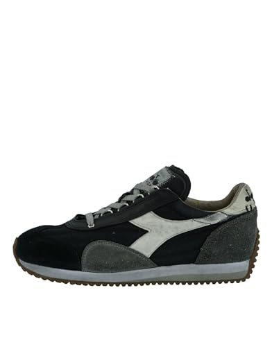 Diadora Heritage Herren Schuhe Equipe H Dirty Vapor Blue Sneaker 201.174736 Stone Wash Evo, Schwarz und Grau., 45 EU von Diadora