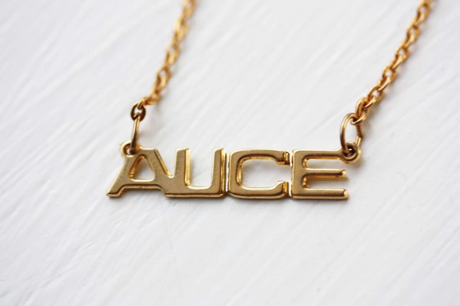 Alice Namenskette Gold, Namenskette, Vintage Goldkette, Halskette von diamentdesigns