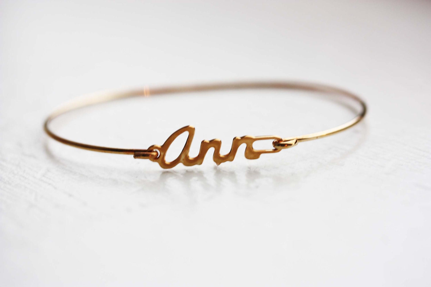 Ann Namensarmband Gold, Namensarmband, Vintage Goldarmband, Armband von diamentdesigns