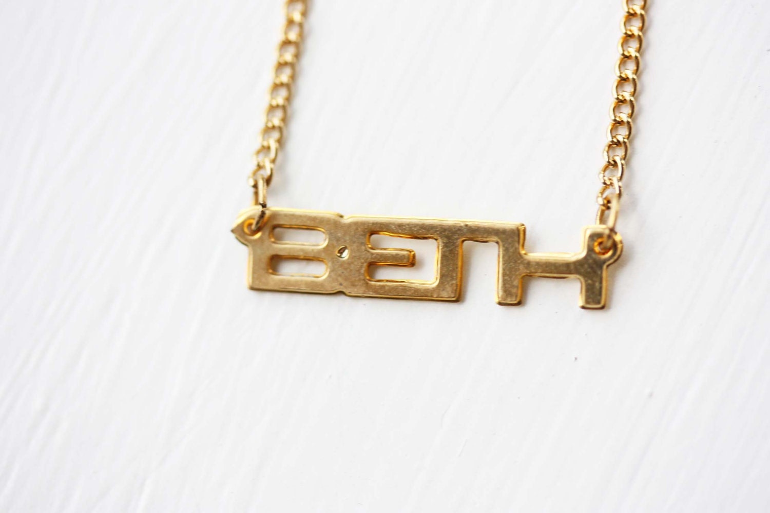 Beth Namenskette Gold, Namenskette, Vintage Goldkette, Halskette von diamentdesigns