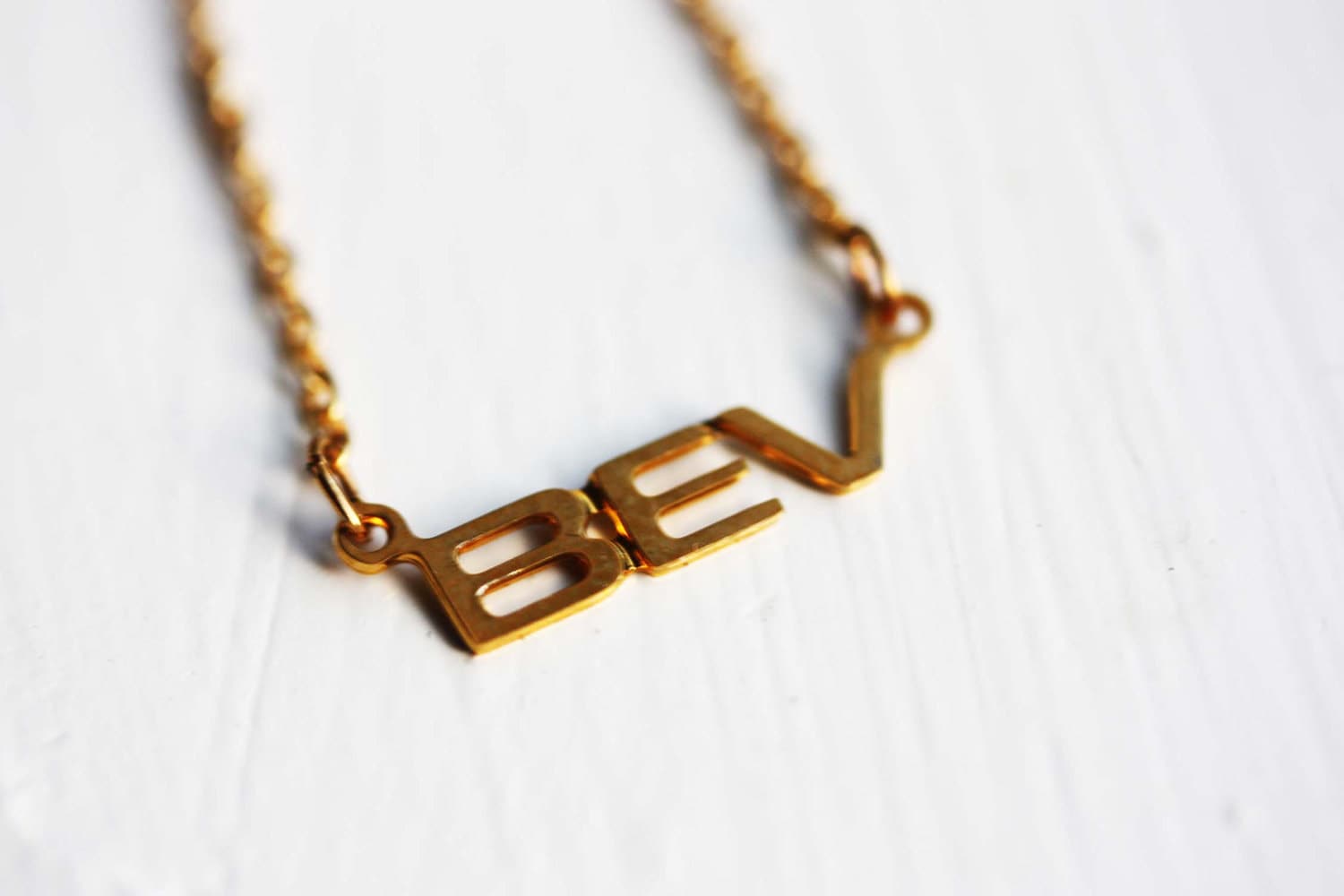 Bev Namenskette Gold, Namenskette, Vintage Goldkette, Halskette von diamentdesigns