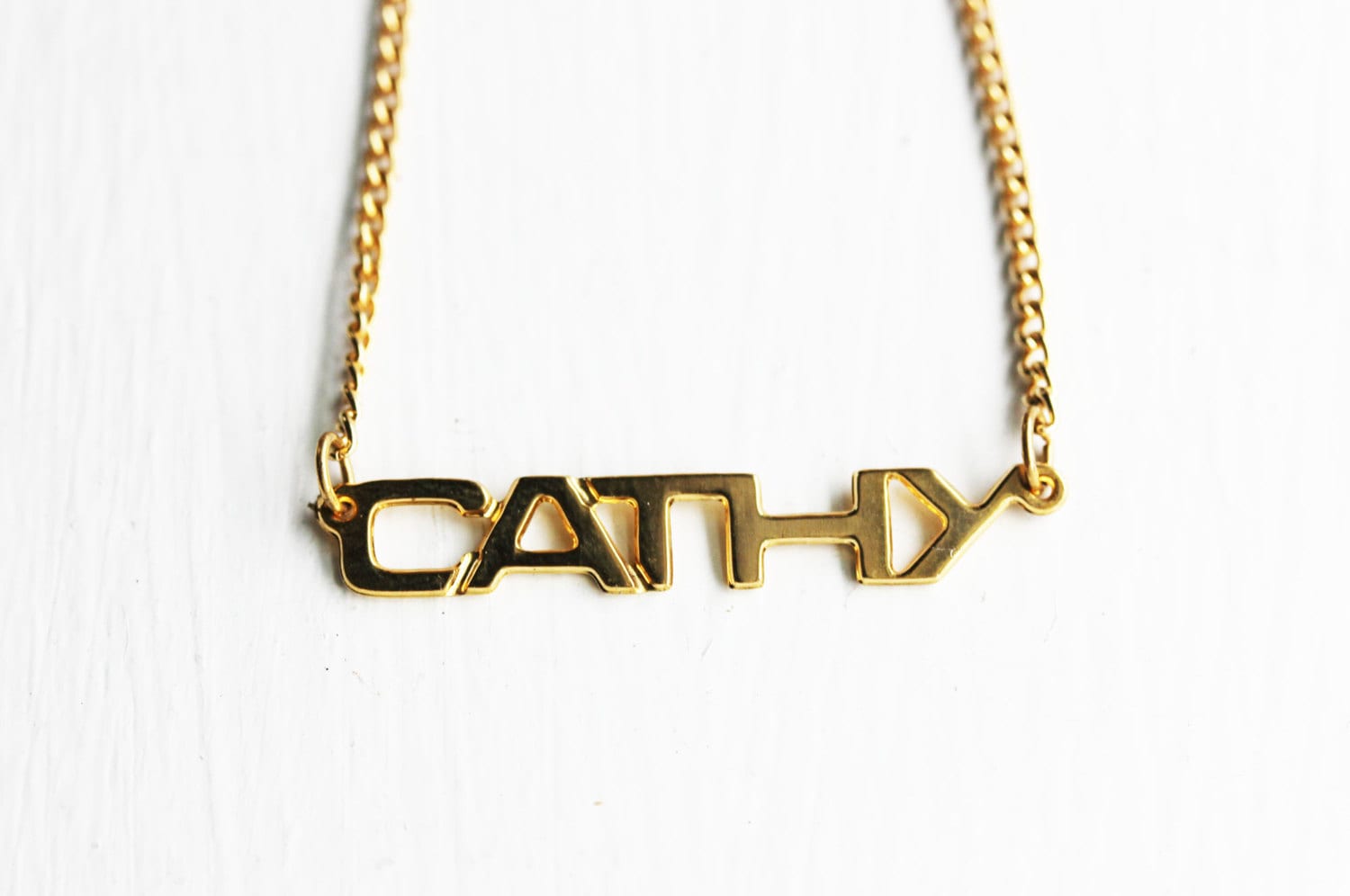 Cathy Namenskette Gold, Namenskette, Vintage Goldkette, Halskette von diamentdesigns