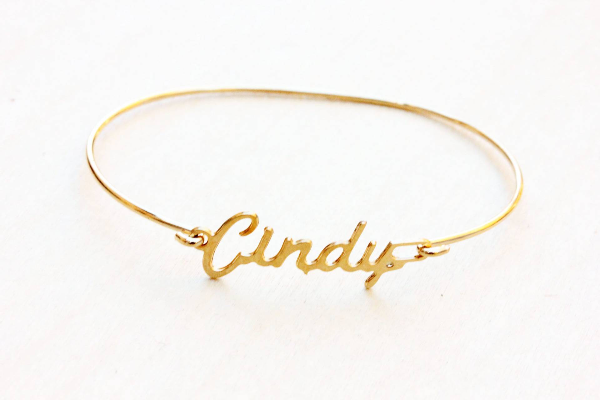 Cindy Namensarmband Gold, Namensarmband, Vintage Goldarmband, Armband von diamentdesigns