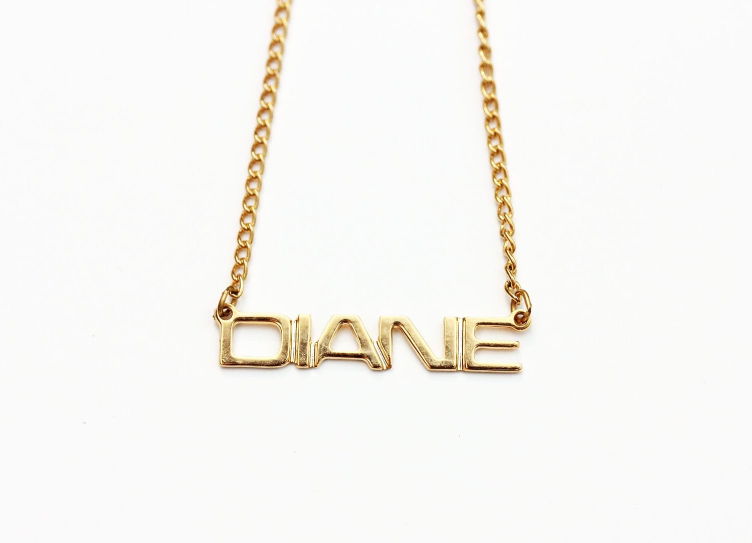 Diane Namenskette Gold, Namenskette, Vintage Goldkette, Halskette von diamentdesigns