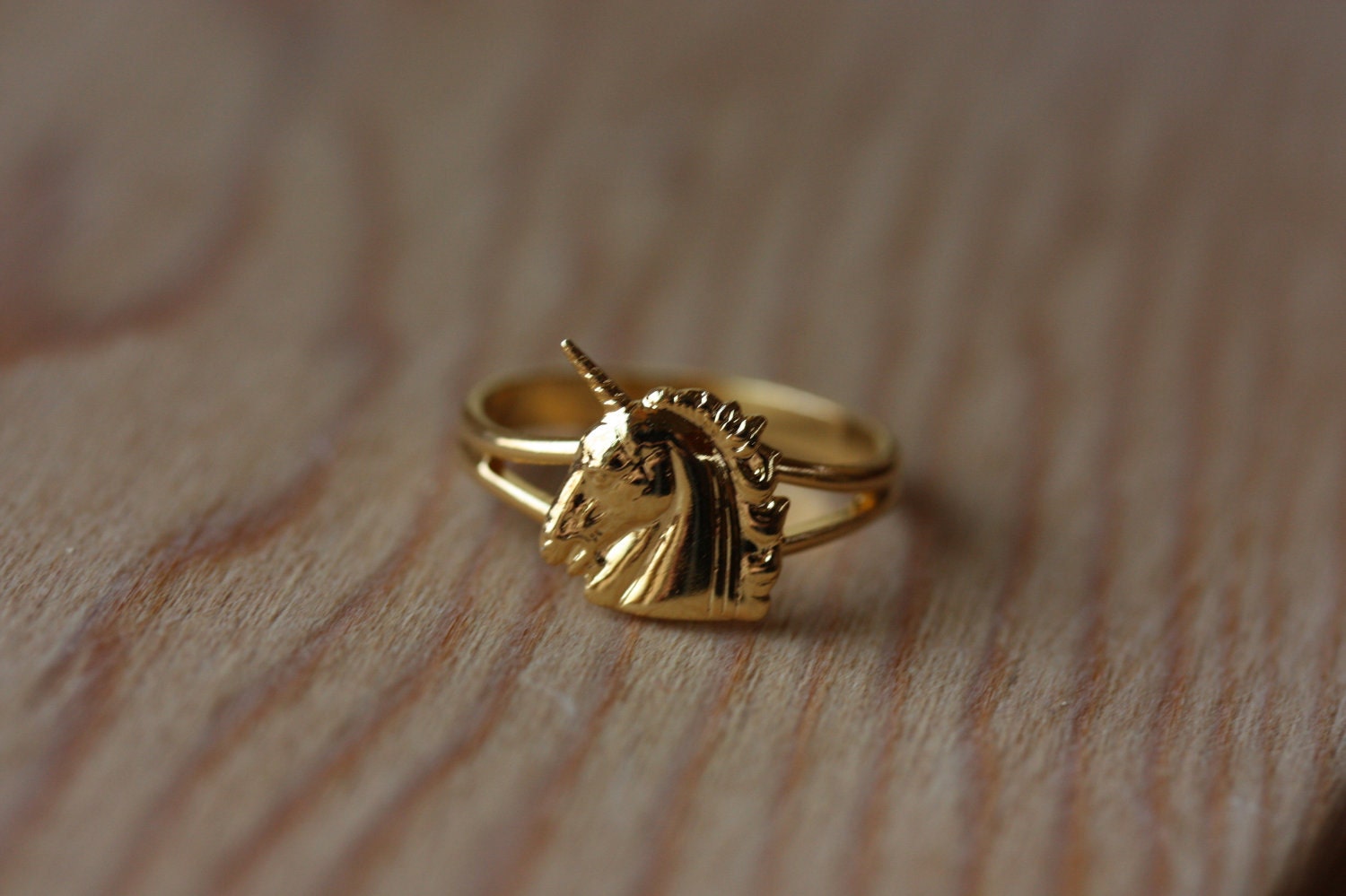 Einhorn Ring Gold, Verstellbarer Ring, Kleiner Gold Vintage Einhorn von diamentdesigns