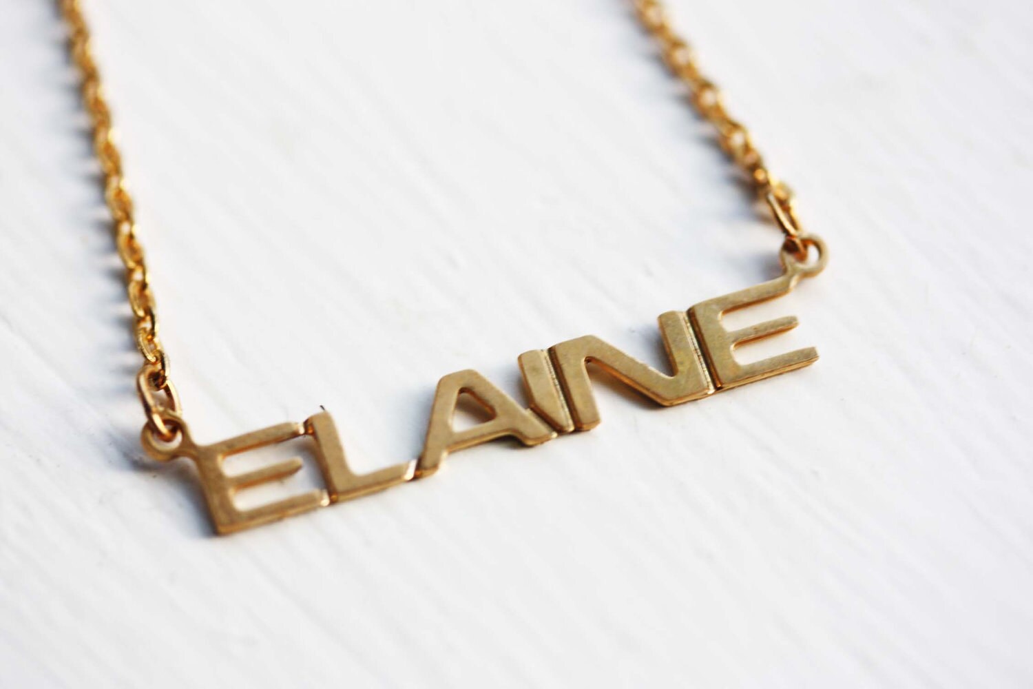 Elaine Namenskette Gold, Namenskette, Vintage Goldkette, Halskette von diamentdesigns