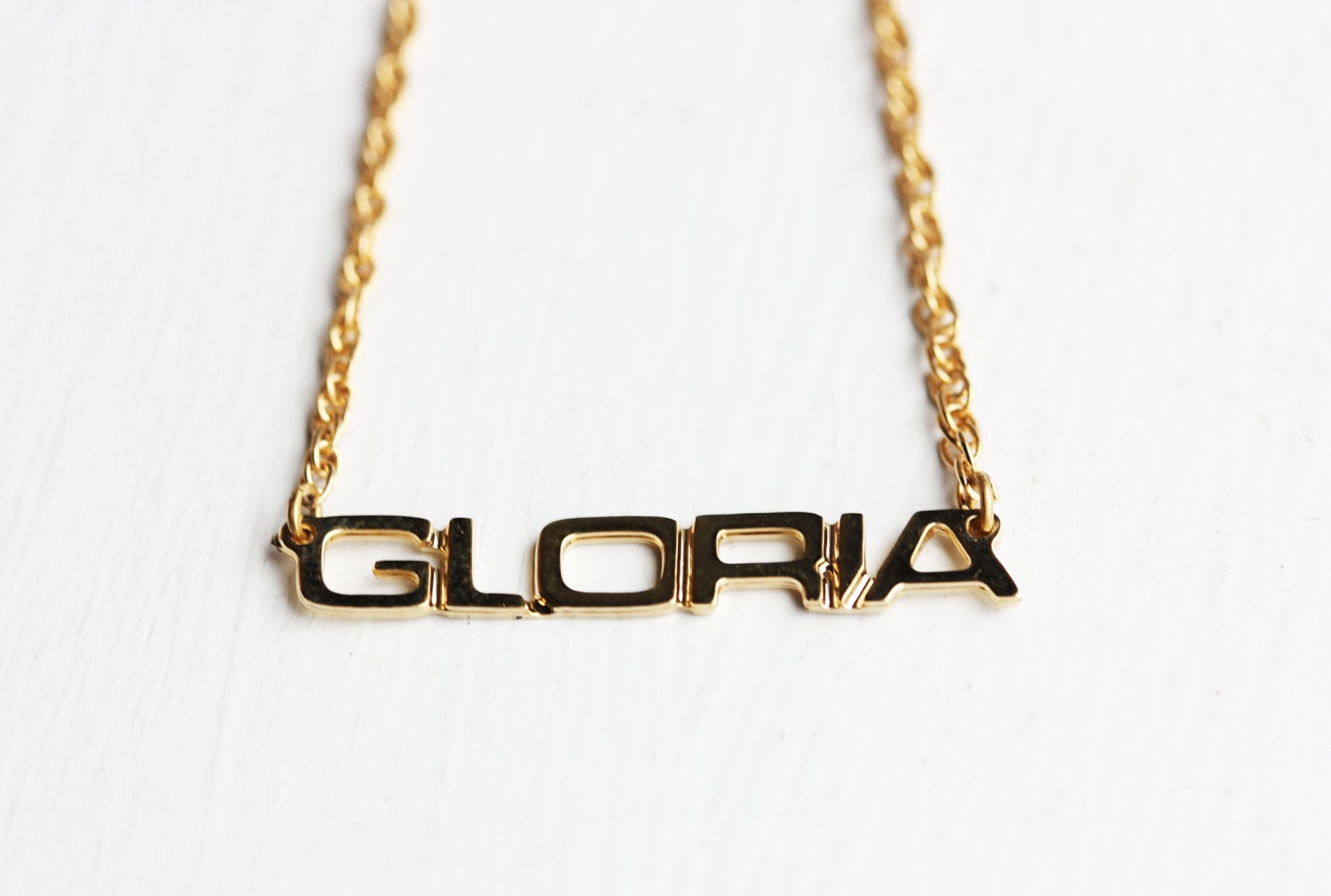 Gloria Namenskette Gold, Namenskette, Vintage Goldkette, Halskette von diamentdesigns