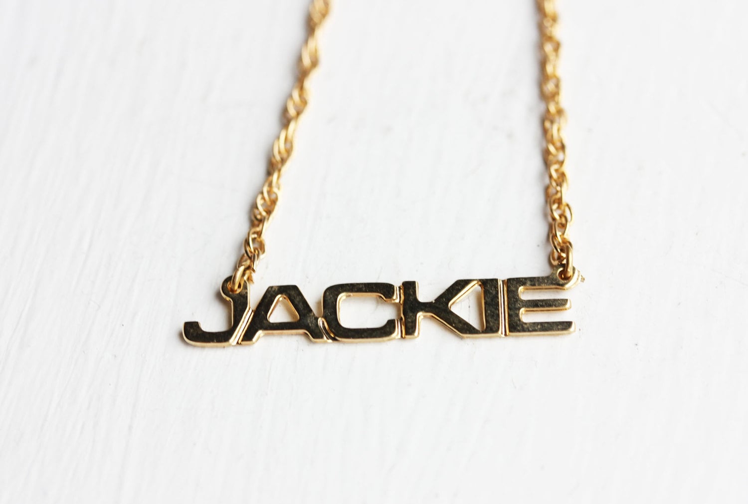 Jackie Namenskette Gold, Namenskette, Vintage Goldkette, Halskette von diamentdesigns