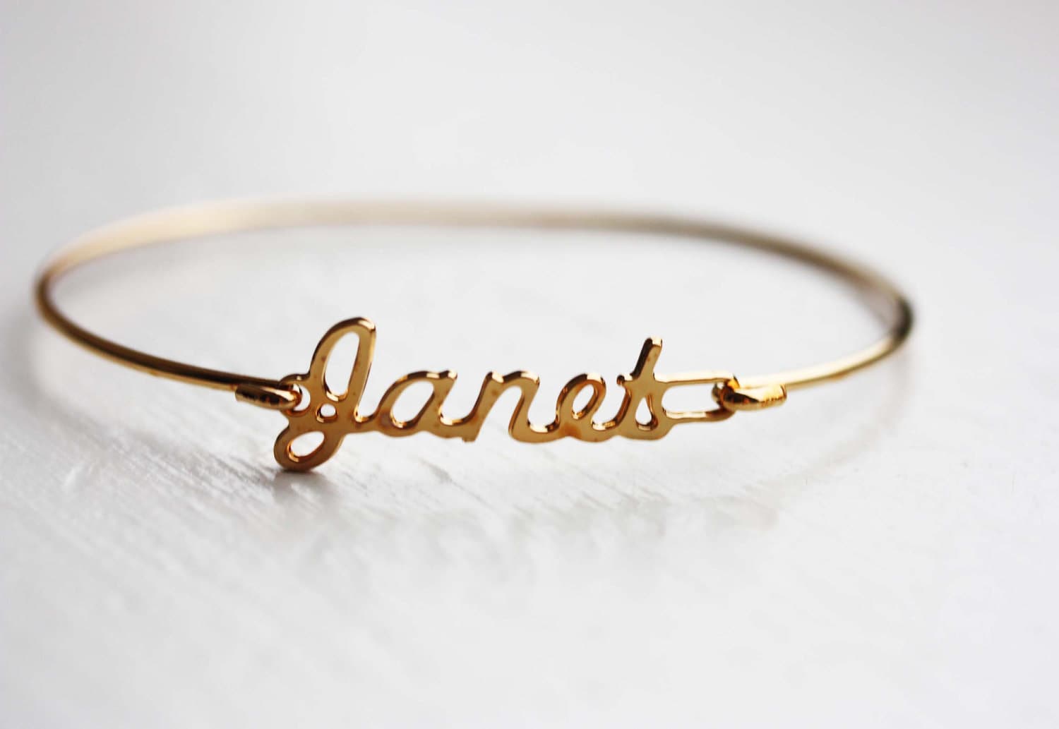 Janet Namensarmband Gold, Namensarmband, Vintage Goldarmband, Armband von diamentdesigns