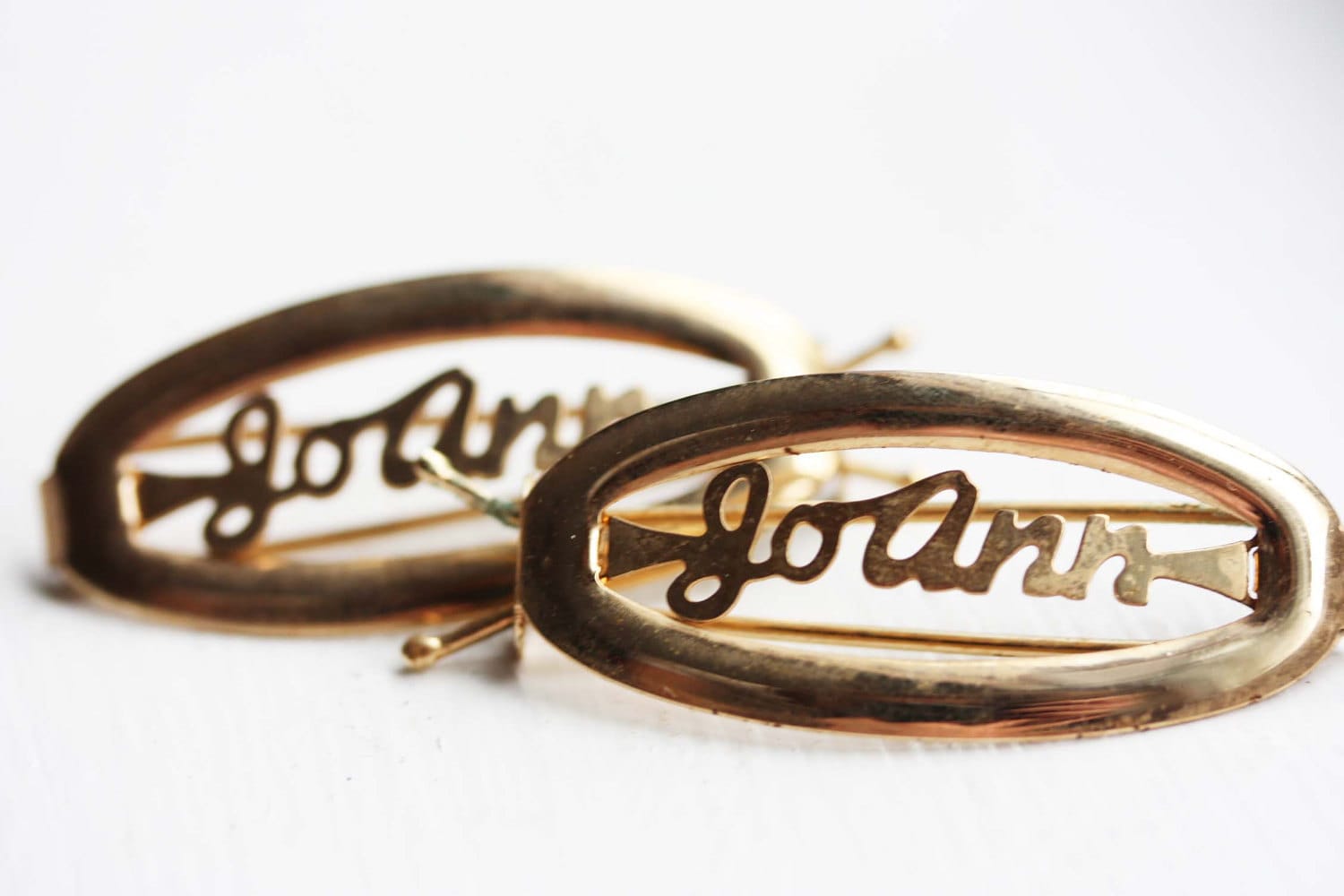 Joann Haarspangen Gold, Name Haarspangen, Vintage Gold Clips, Schmuck Joann Haarspangen Gold, Name Haarspangen, Vintage Gold Clips, Schmuck von diamentdesigns