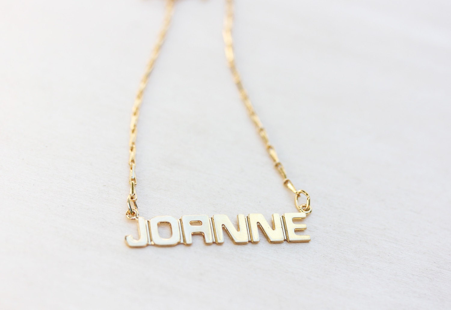 Joanne Namenskette Gold, Namenskette, Vintage Goldkette, Halskette von diamentdesigns