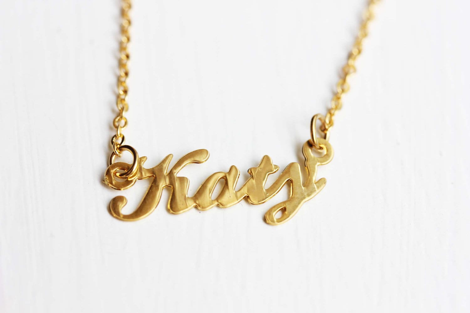 Katy Namenskette Gold, Namenskette, Vintage Goldkette, Halskette von diamentdesigns