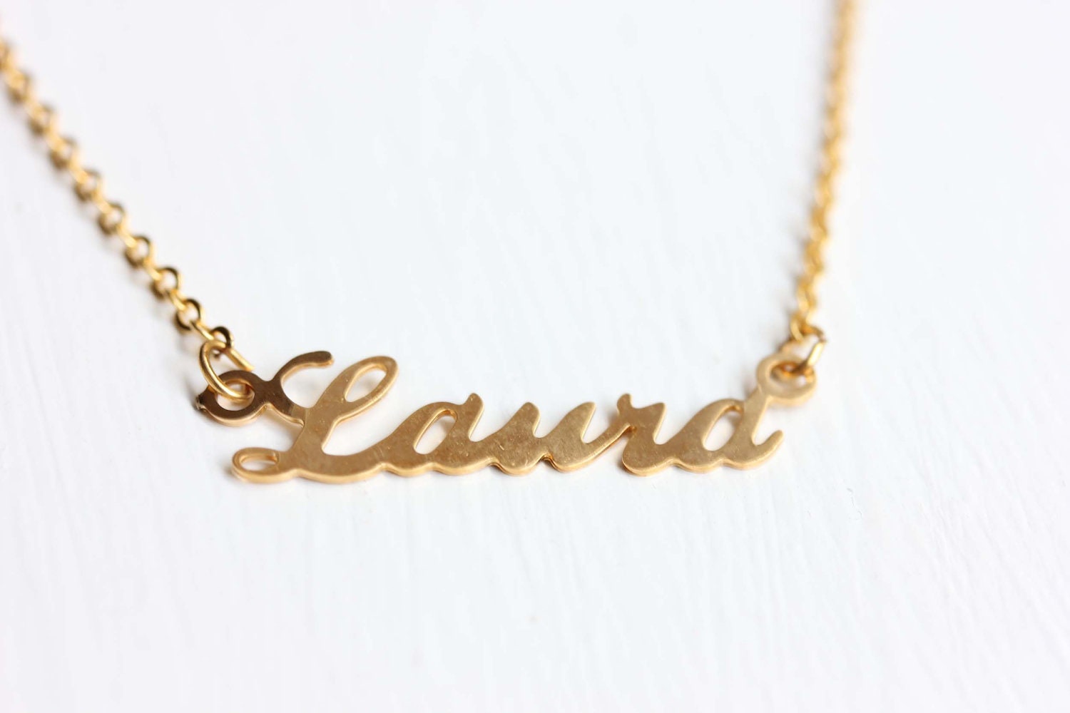 Laura Namenskette Gold, Namenskette, Vintage Goldkette, Halskette von diamentdesigns
