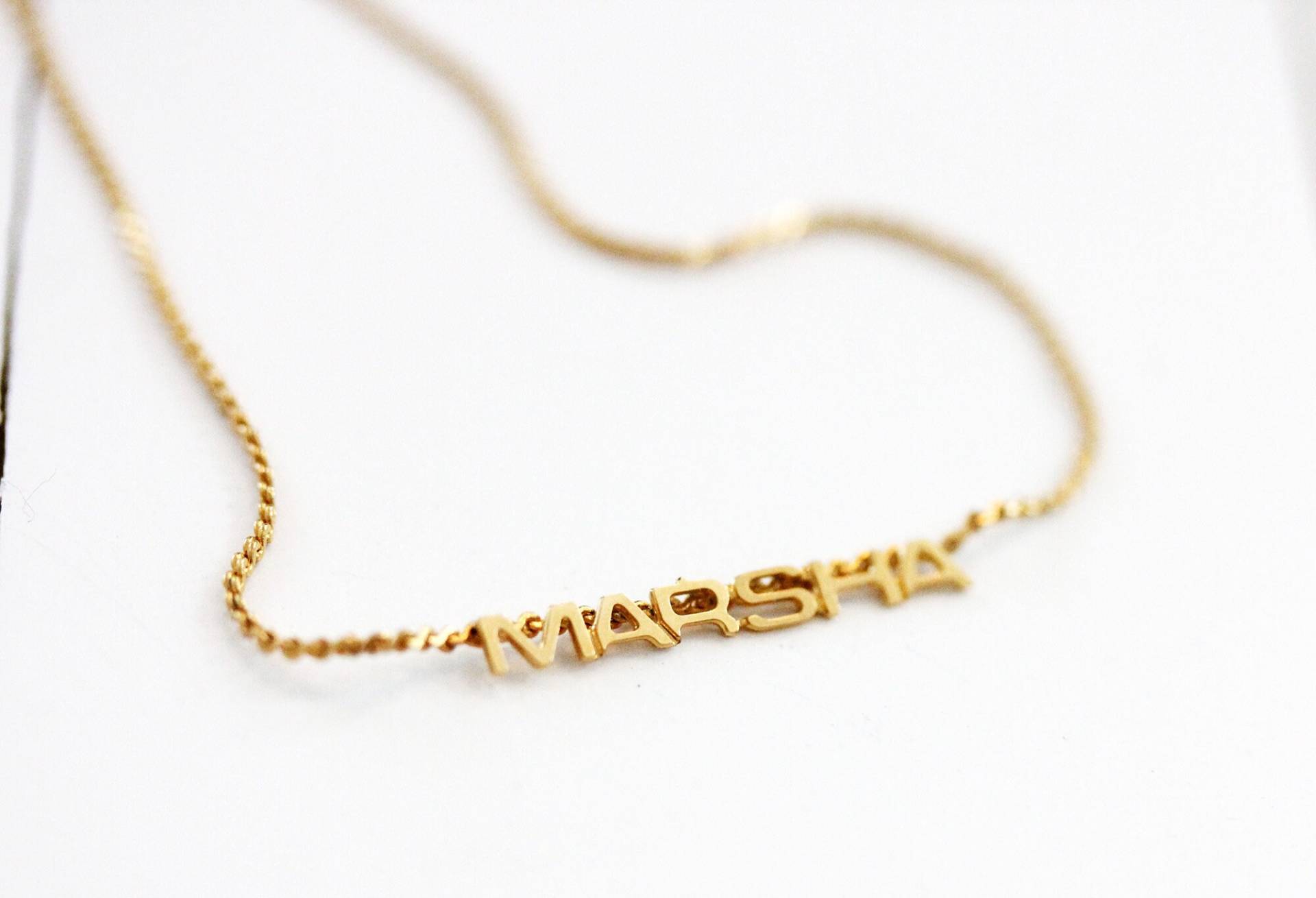 Marsha Namenskette Gold, Namenskette, Vintage Goldkette, Halskette von diamentdesigns