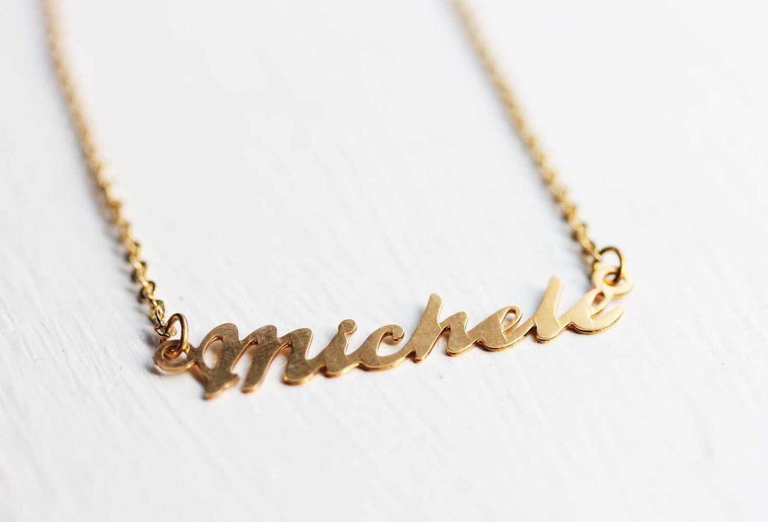 Michele Name Halskette Gold, Halskette, Vintage Gold von diamentdesigns