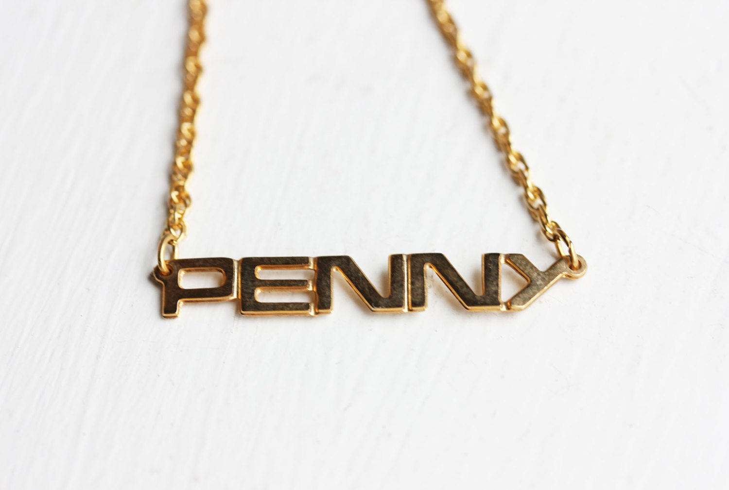 Penny Namenskette, Vintage Name Halskette, Gold Monogramm Kette von diamentdesigns