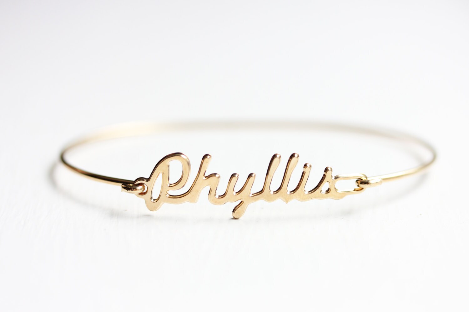 Phyllis Namensarmband Gold, Namensarmband, Vintage Goldarmband, Armband von diamentdesigns