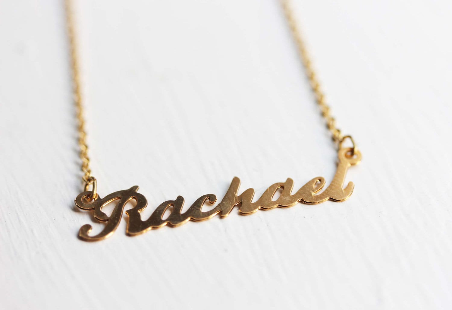 Rachael Namenskette Gold, Namenskette, Vintage Goldhalskette, Halskette von diamentdesigns