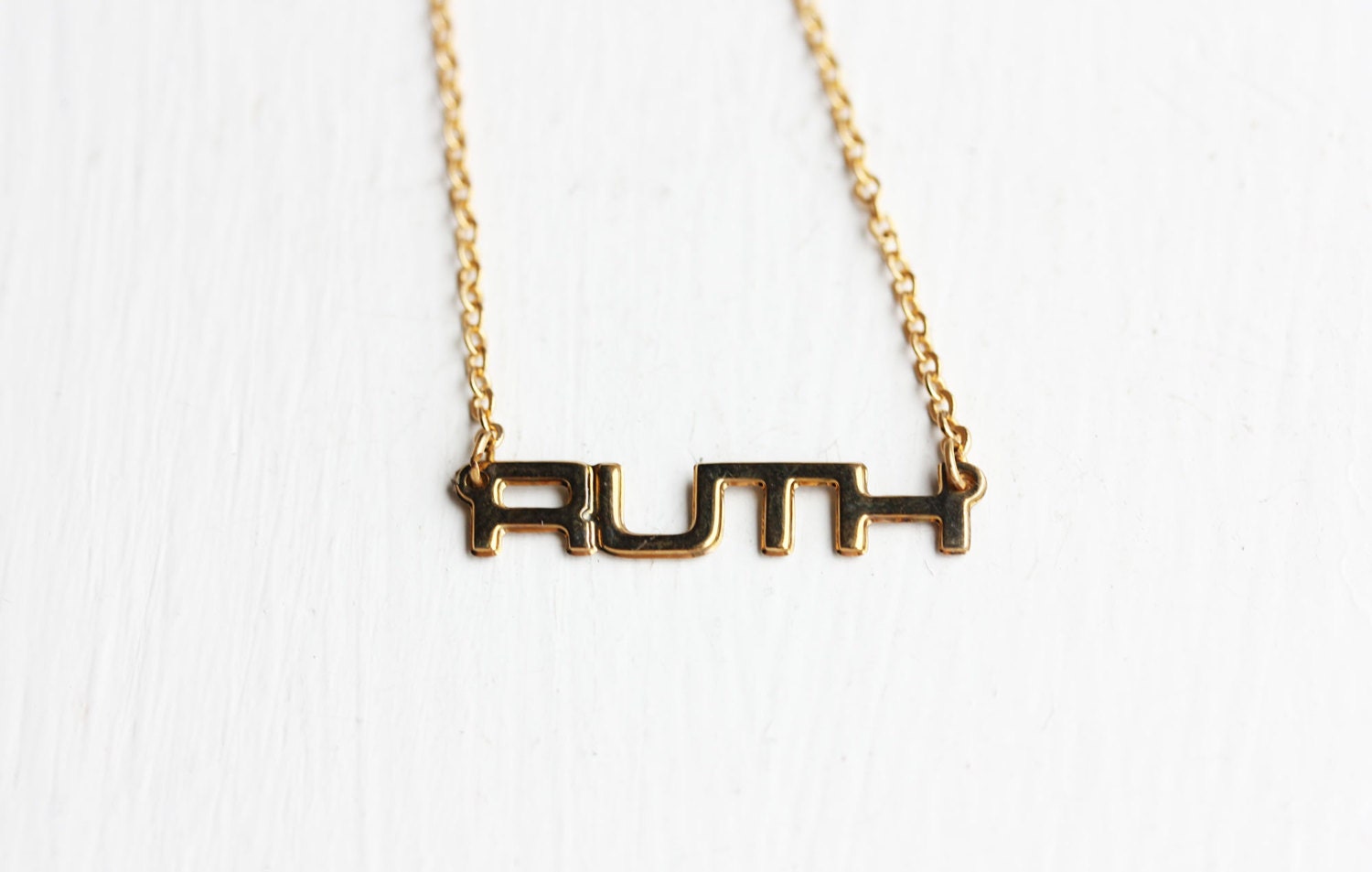 Ruth Namenskette Gold, Namenskette, Vintage Goldkette, Halskette von diamentdesigns