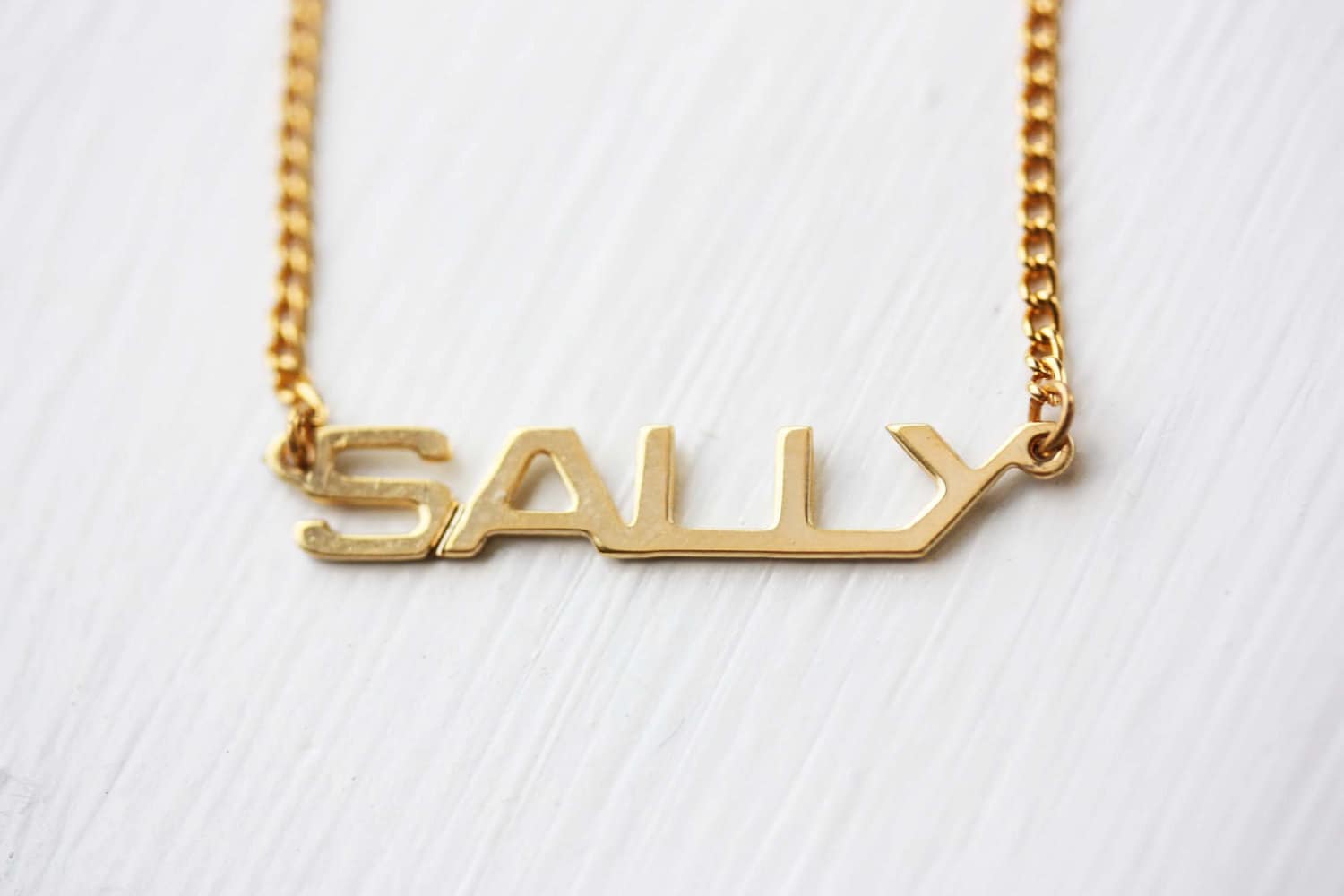 Sally Namenskette Gold, Namenskette, Vintage Goldkette, Halskette von diamentdesigns