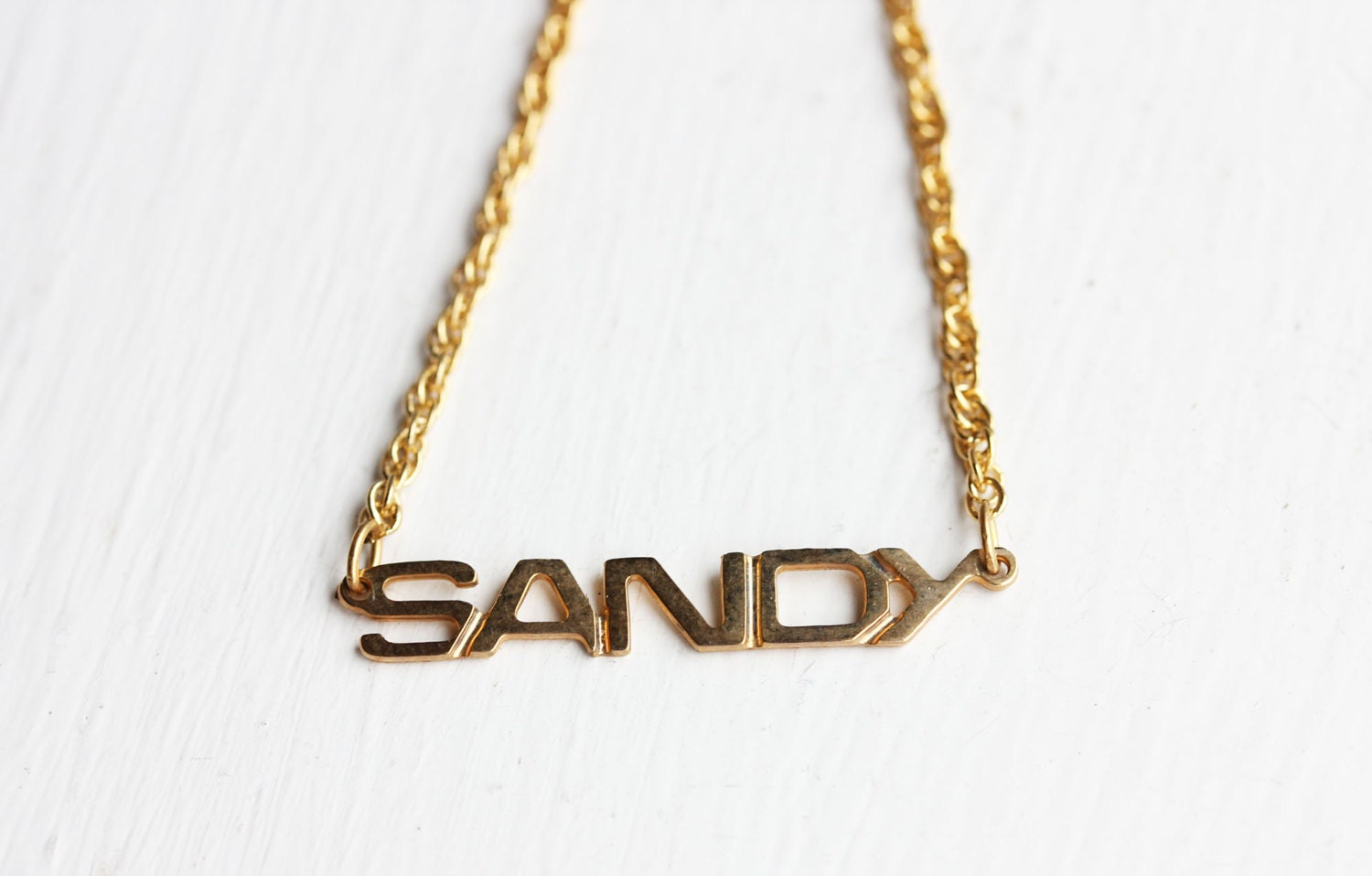 Sandy Namenskette Gold, Namenskette, Vintage Goldhalskette, Halskette von diamentdesigns