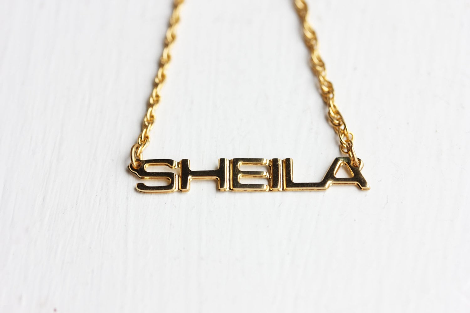 Sheila Namenskette Gold, Namenskette, Vintage Goldkette, Halskette von diamentdesigns