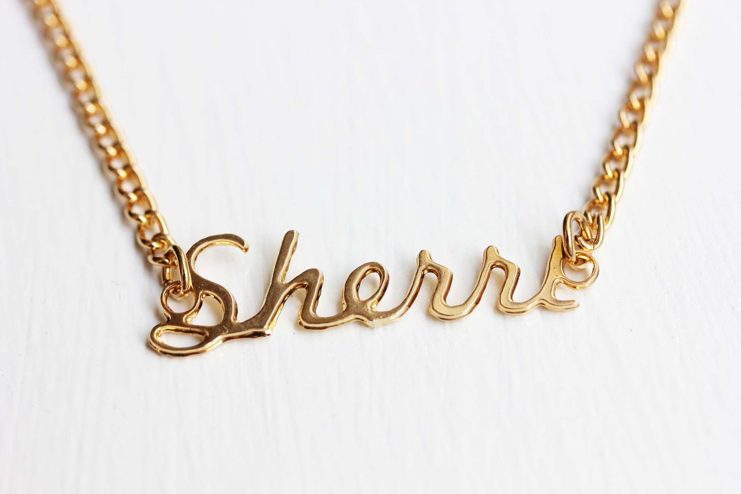 Sherri Namenskette Gold, Namenskette, Vintage Goldkette, Halskette von diamentdesigns
