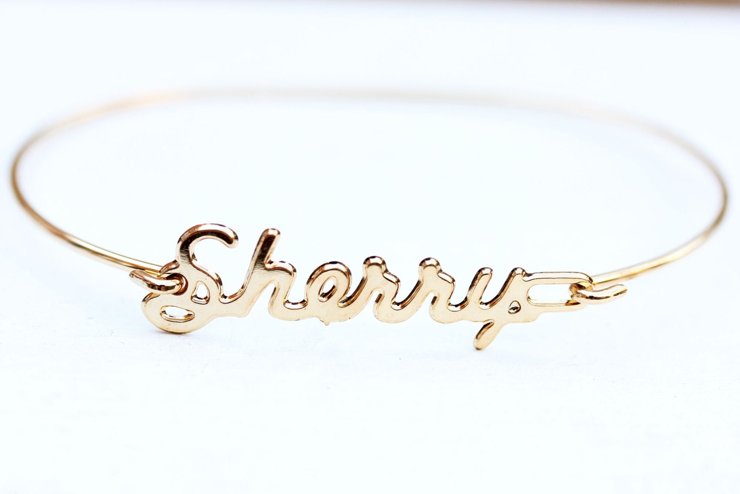 Sherry Namensarmband Gold, Namensarmband, Vintage Goldarmband, Armband von diamentdesigns