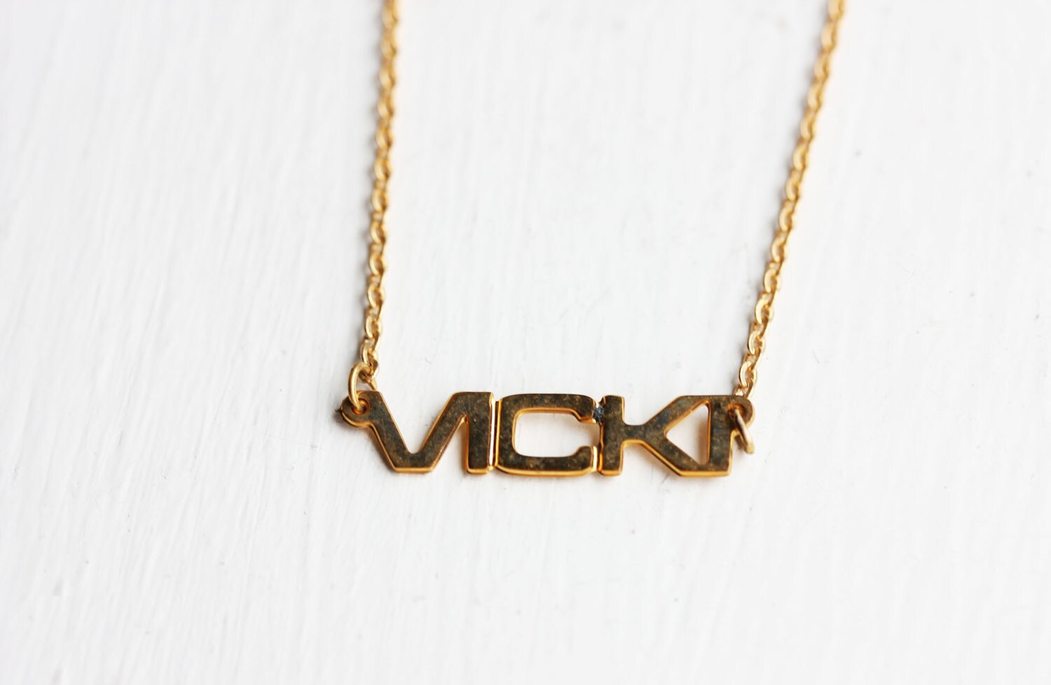 Vicki Namenskette Gold, Namenskette, Vintage Goldkette, Halskette von diamentdesigns