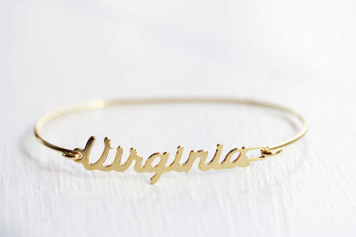 Virginia Namensarmband Gold, Namensarmband, Vintage Goldarmband, Armband von diamentdesigns