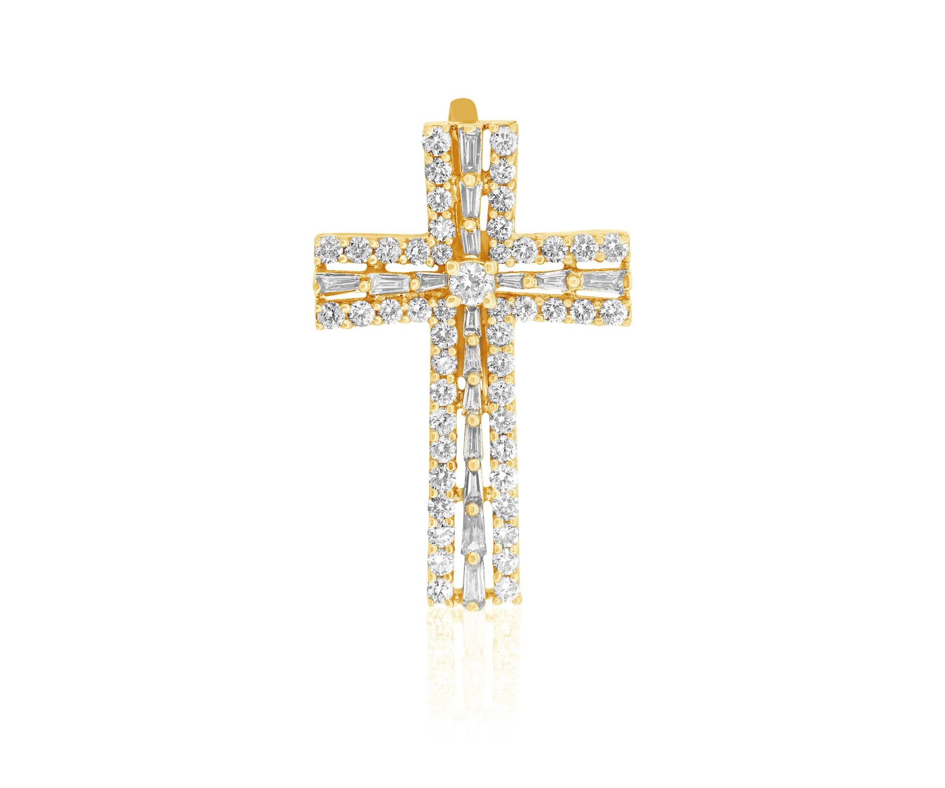 Diamant Kreuz Anhänger, 14K Gold, Natürliche Diamanten, Geschenk Für Sie von diamondaffaire