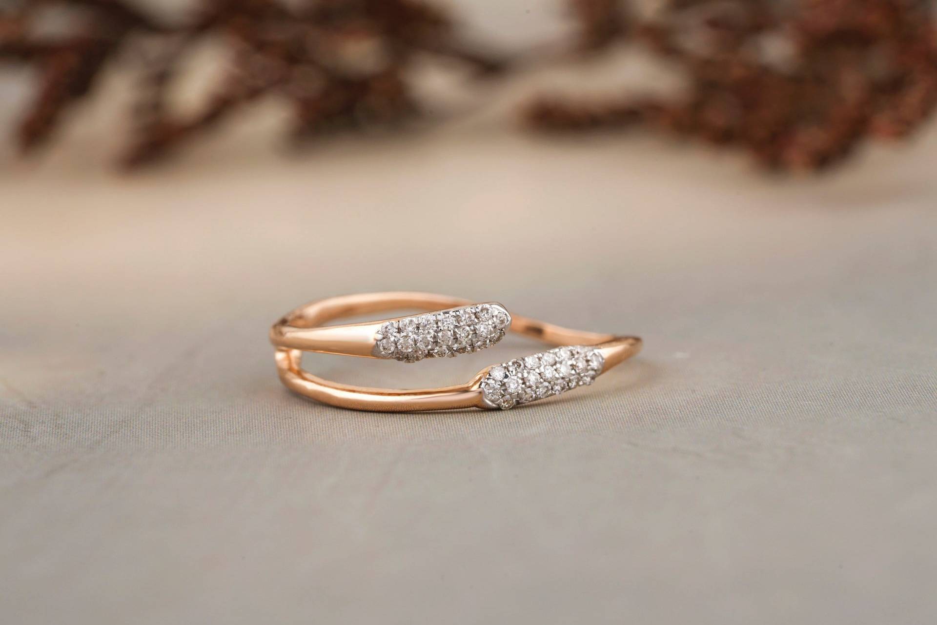 Diamant Manschette Ring, 14K Solid Gold, Versprechen Ringe, Natürliche Diamanten, Geschenk Für Sie, Jeden Tag Schmuck von diamondaffaire