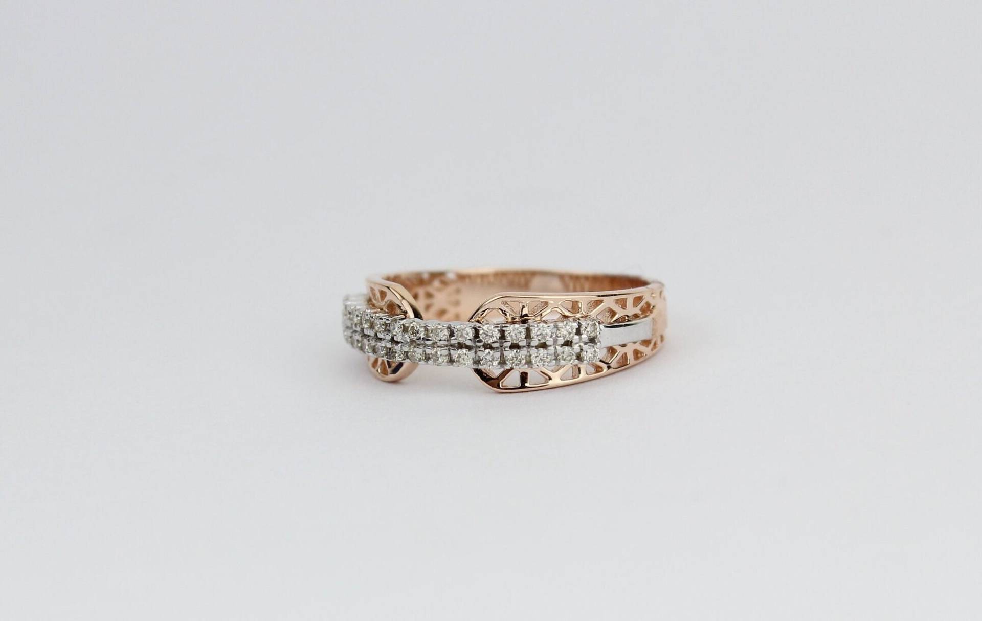 Filigraner Diamant Bandring, 585Er Gold, Natürliche Diamanten, Geschenk Für Frauen, Elegantes Design von diamondaffaire
