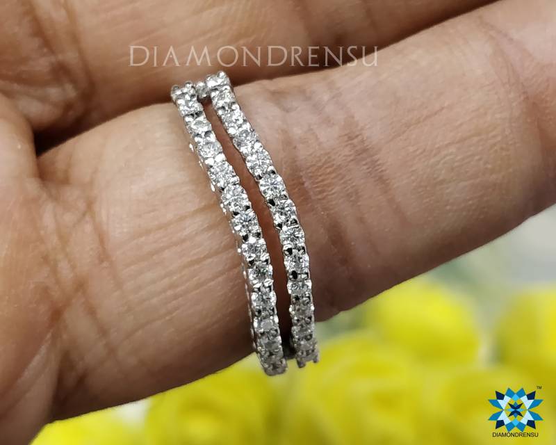 Runder Moissanite Geschwungener Ehering, 0, 41 Ct Runder Band, Passendes Stapelbares Band Für Frauen, Jubiläumsgeschenk Ring von diamondrensu