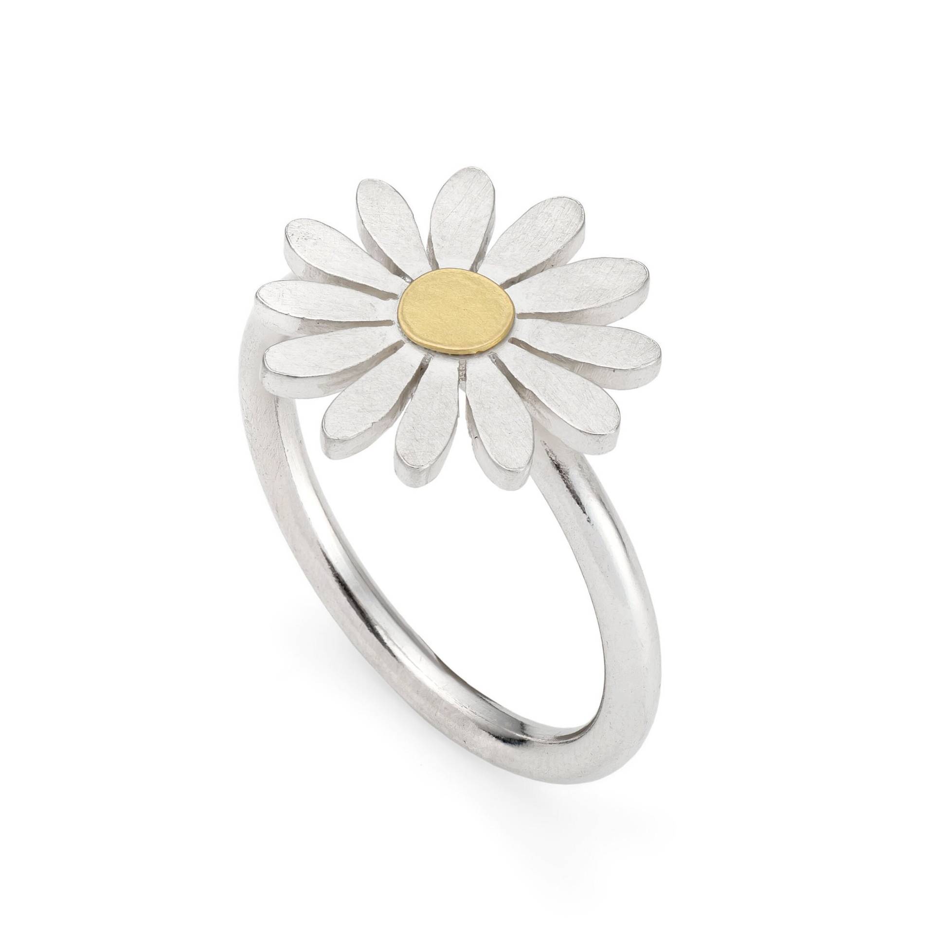 Asterblütenring Aus Massivem Silber Und 750Er Gold von dianagreenwood