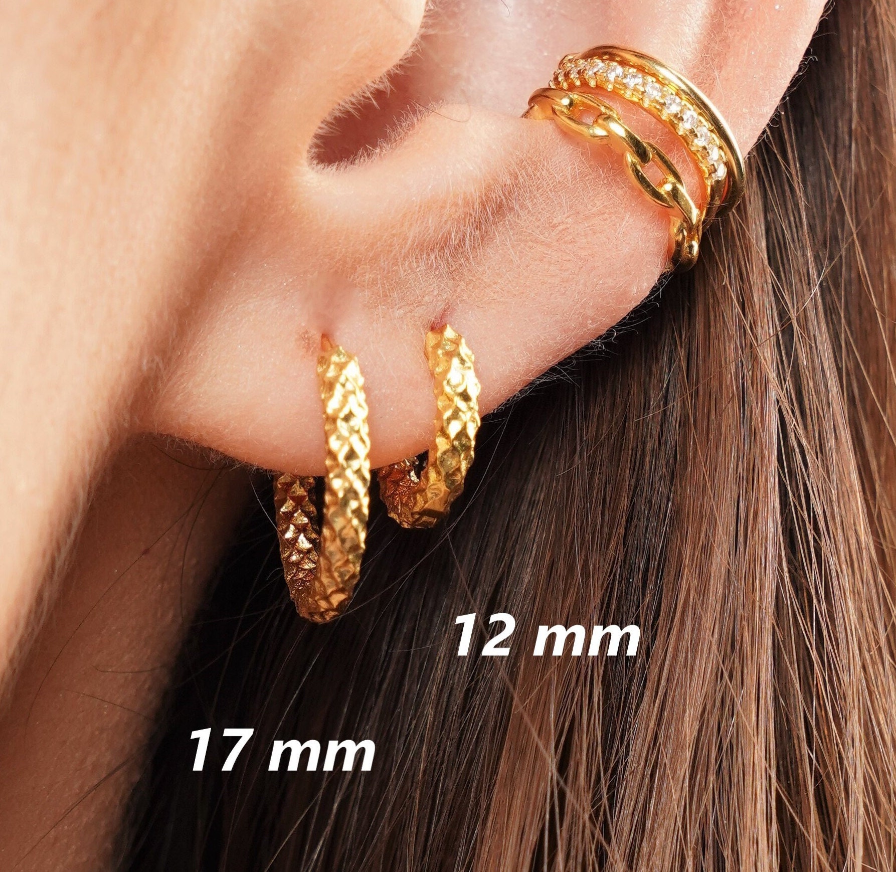 Goldohrringe - Huggie Hoop Ohrringe Geschenk Für Mama von diatjewels