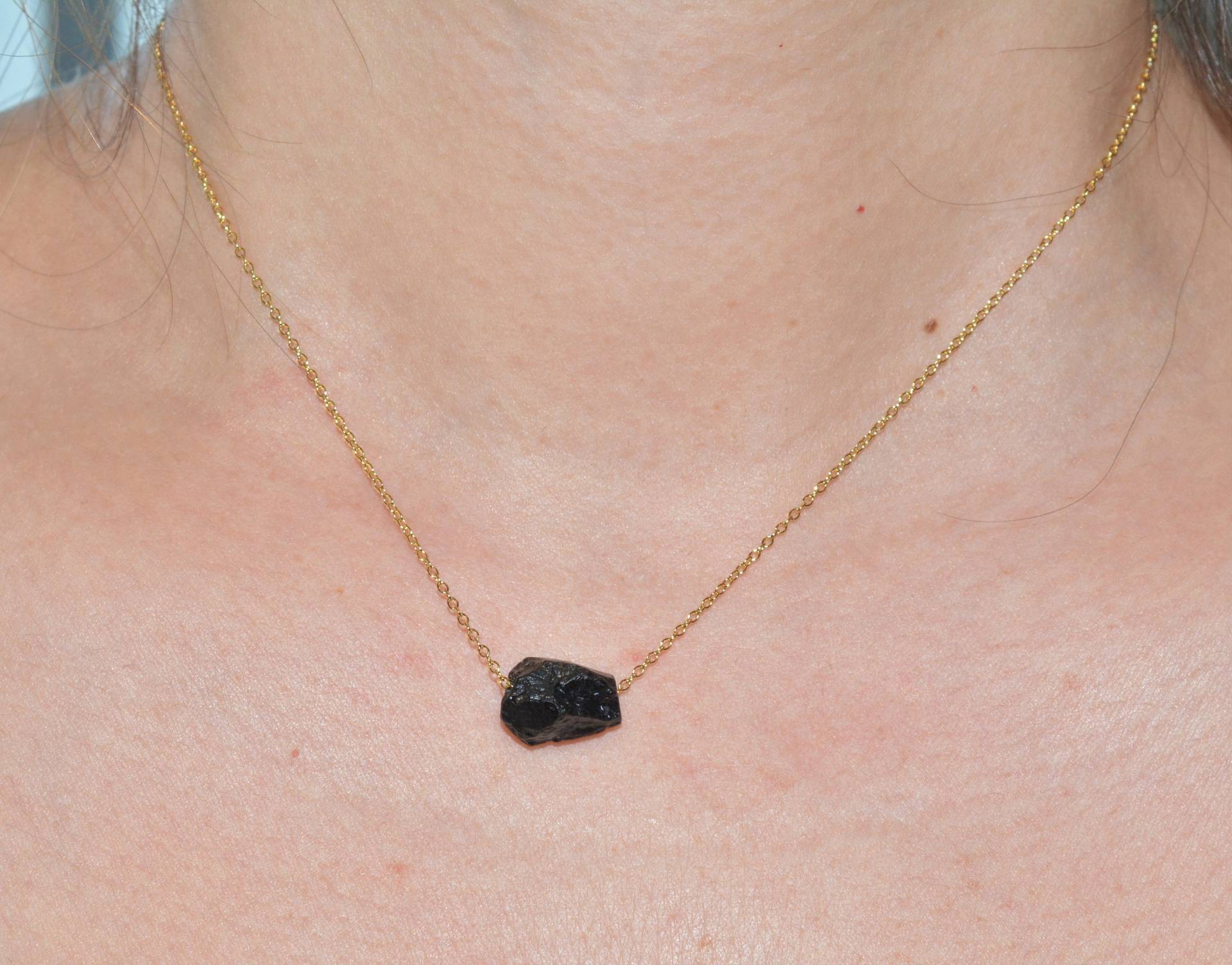 Schwarze Turmalin Halskette - Silber Kette von diatjewels