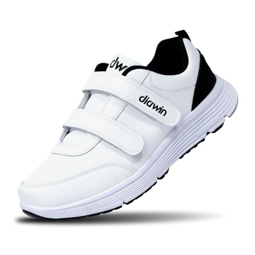 diawin Extra Weite Schuhe Für Herren – Echtes Leder, Extra Breite Zehenbox, Klettverschluss, Extra Tiefe, Geräumiges Innenleben, Komfortabel Für Diabetiker von diawin