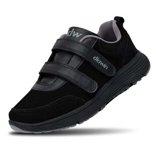 diawin Extra Weite Schuhe Für Herren – Echtes Leder, Extra Breite Zehenbox, Klettverschluss, Extra Tiefe, Geräumiges Innenleben, Komfortabel Für Diabetiker von diawin