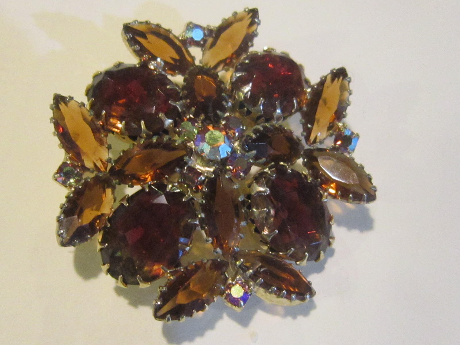 Amethyst Strass-Brooch-Balchstintage Und Halsstöcken 2 1/4 "Erstaunlich von diddle47
