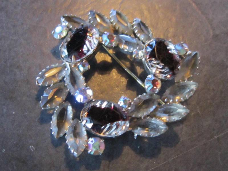 Große Strass-Brosche Schwarz-Grau Und Ab-Steine, Die Alle Stift Set 2 2/8" Wunderschöne von diddle47