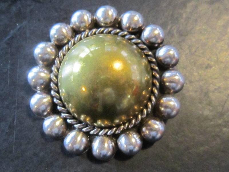 Riesige Sterling Brosche Mexiko 1 5/8" Über Wunderschöne Schwer von diddle47
