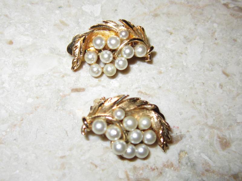 Vintage Lisner Perle Gold Clip Ohrringe Wunderschöne 1" von diddle47