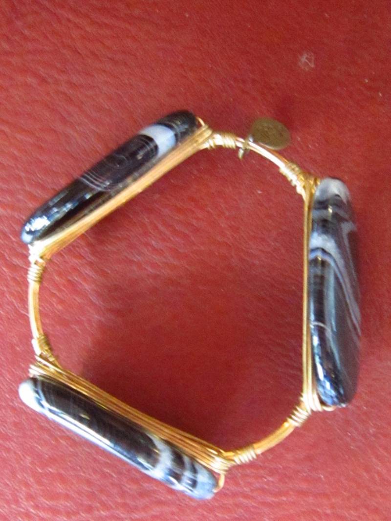 Wunderschöner Naturstein Und Draht Armband Lieblich von diddle47