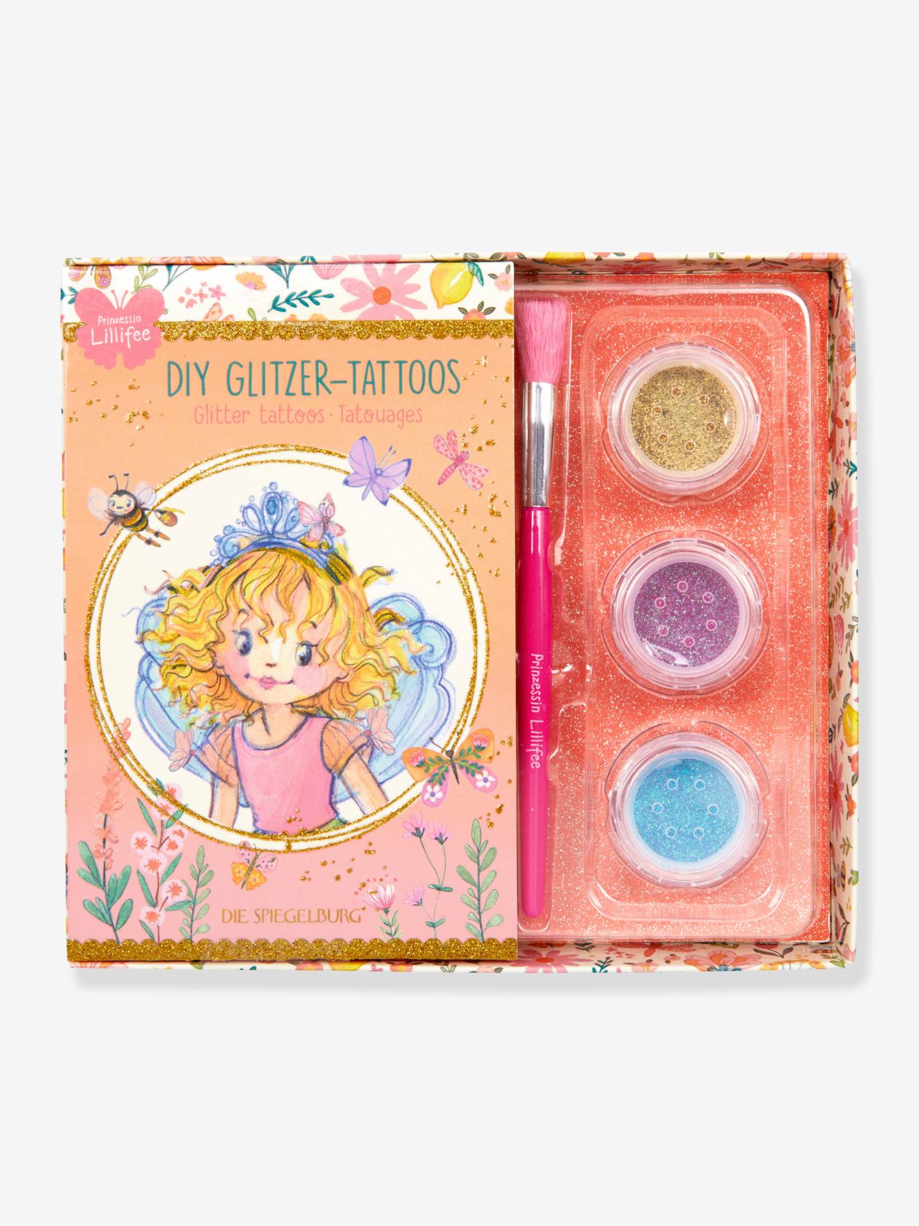 Mädchen DIY Glitzer-Tattoos PRINZESSIN LILLIFEE Die Spieurg von die spiegelburg