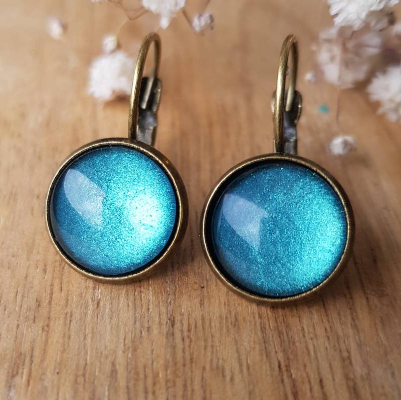 Eisblaue Ohrstecker Türkis Blau Ohrringe Hellblau Schmuck Azur Ohrclip Maritimes Meerblau von dieSchmuckkiste